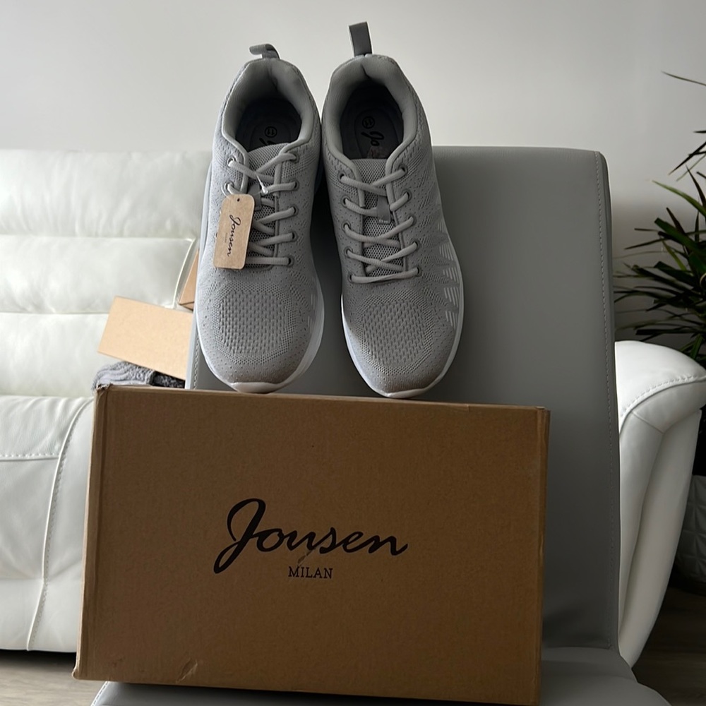 Silver gray and white mesh men’s sneaker